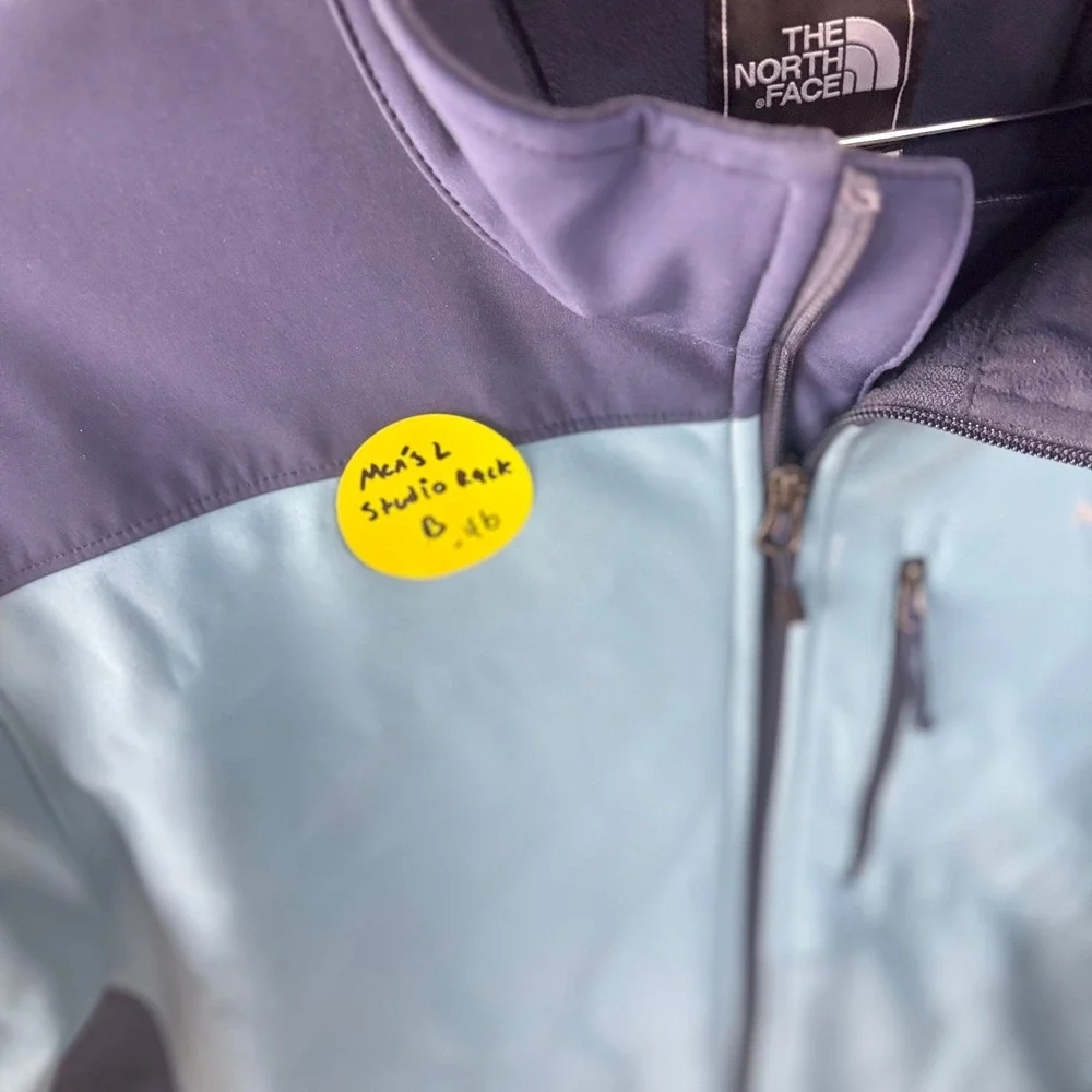 The North Face Apex Bionic Softshell Jacket Mens Large Blue Full Zip Windproof